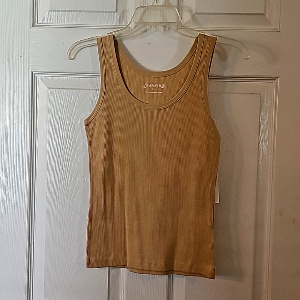 Petite spaghetti strapped beige shirt